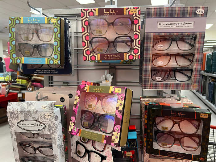 In my experience, TJ Maxx is a mishmash of everything you could ever want. After I left the luggage section, I came across this display of reading glasses.