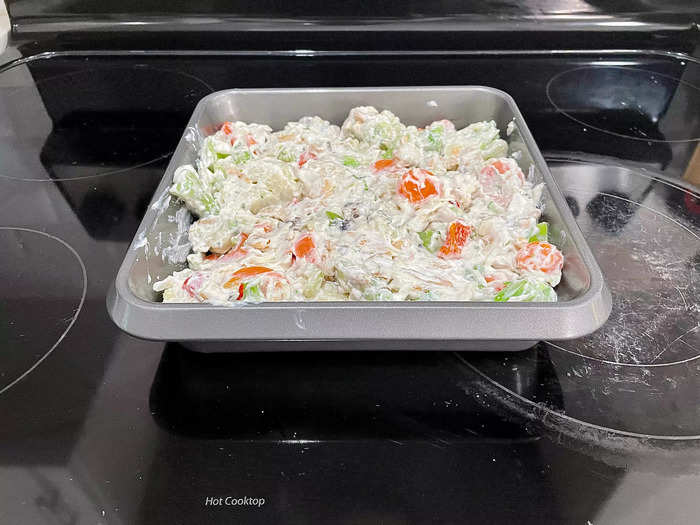 Pour the casserole into an oven-safe baking dish. 