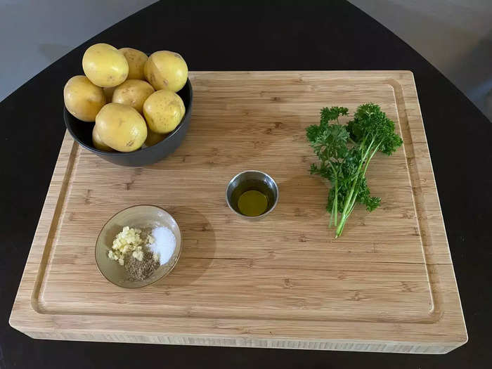 Garten adds plenty of garlic to her roasted potatoes.