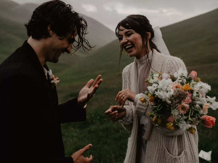 Similarly, a photographer captured a sweet moment of a groom checking out his new wedding band at this Italian wedding.