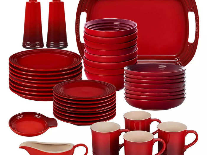 Of course, everything would be plated on these gorgeous red plates and bowls