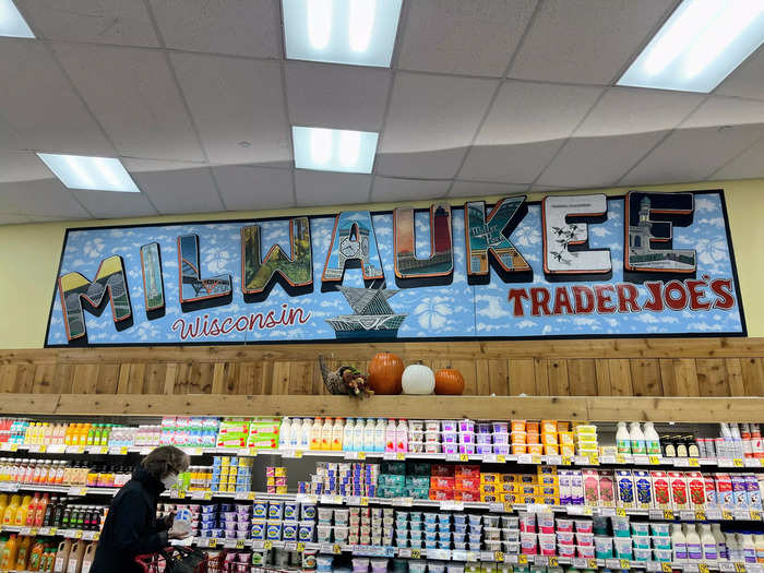 The Midwest store was decorated with artwork highlighting famous sites like the Milwaukee Art Museum.