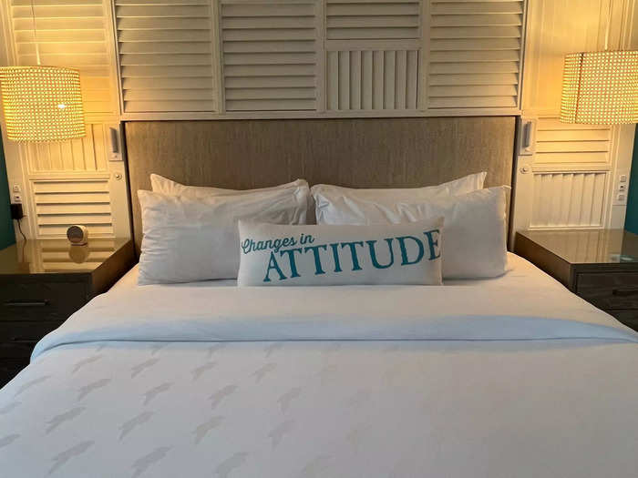 After I ate lunch, I checked into my room. The first thing I saw was a pillow with "Changes in attitude" written on it.