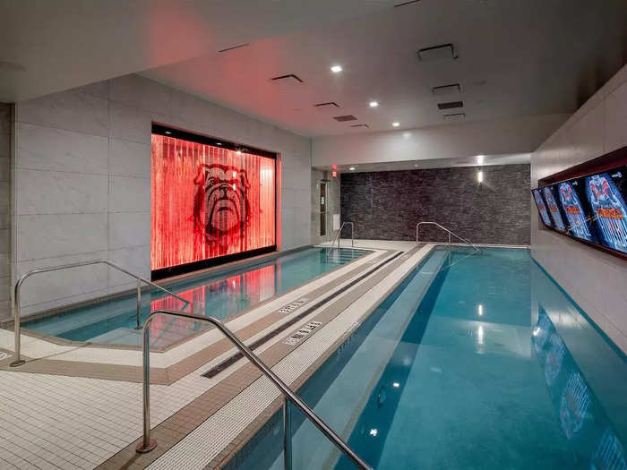 Players can recover from tough workouts and practices in hot and cold plunge pools.