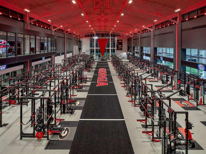 The weight room, which spans 2.5 floors, is a sight to behold.