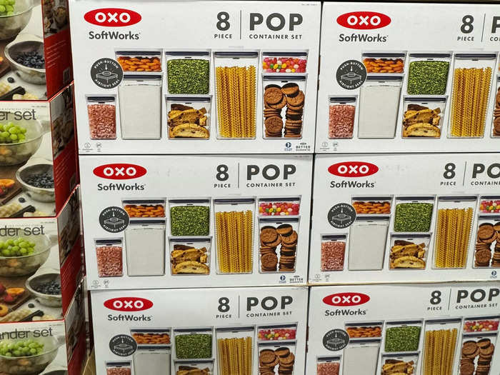 I organize my pantry with OXO storage containers.