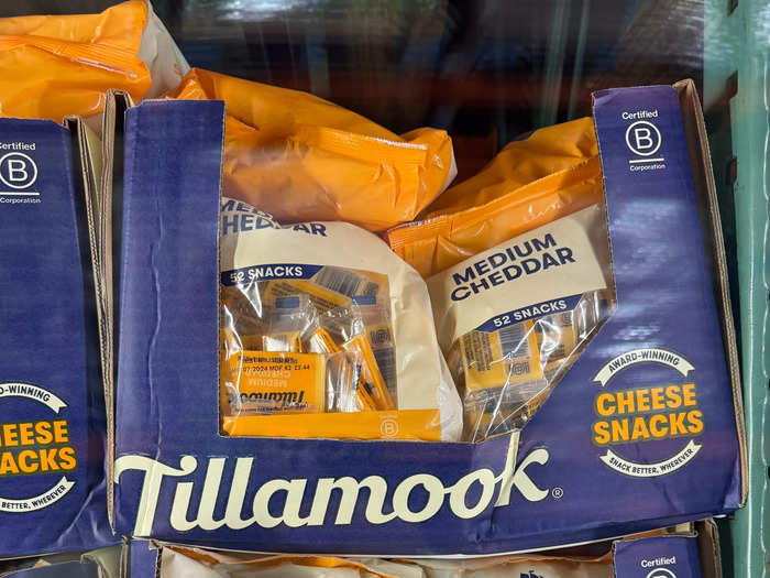 I stock up on Tillamook cheese for an on-the-go snack.