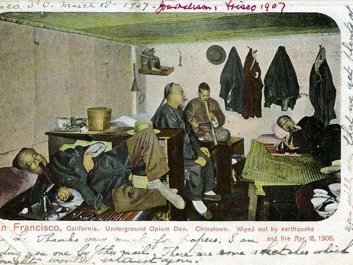 In 1875, the same year the Page Act was enacted, San Francisco banned spoking opium within city limits amid a wave of anti-Asian legislation in the US.