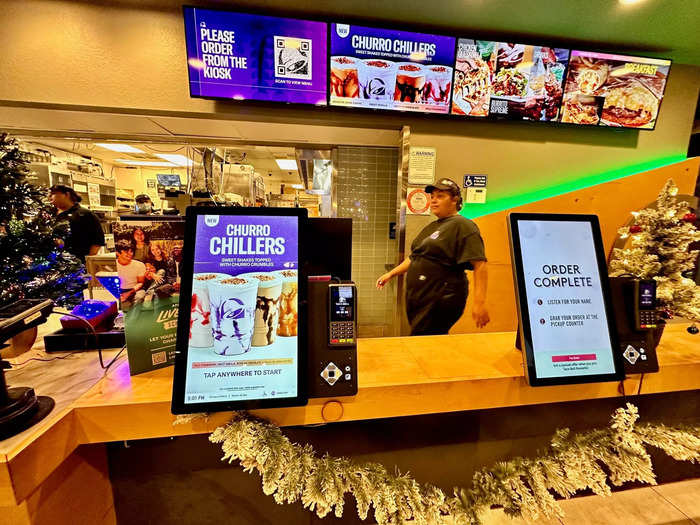 The Churro Chillers were spotlighted on digital menu boards and kiosks at the store. 