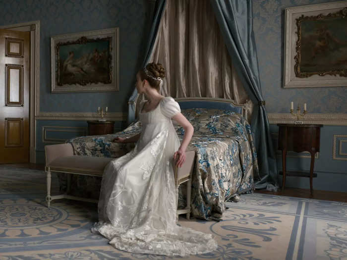 The dress Daphne wears to marry Simon in "Bridgerton" is full of stunning details packed with symbolism. 