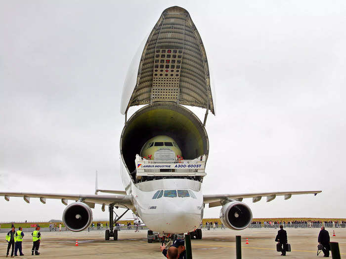 The BelugaST carried outsized freight — like the tails and wings of an A320 — to the planemaker