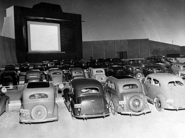 The drive-in movie theater was introduced in the early 1930s and soared in popularity over the next two decades.