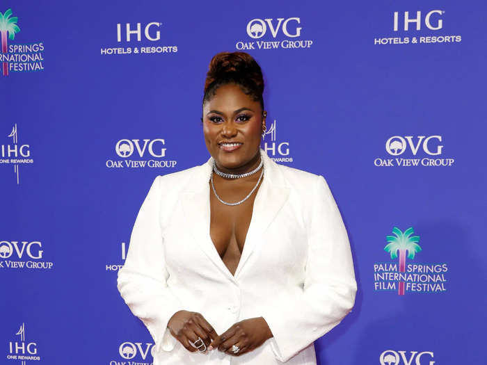 Danielle Brooks stood out in a tailored white suit.