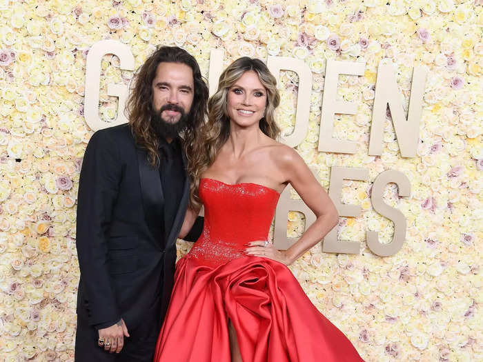 Heidi Klum and Tom Kaulitz both wore monochromatic looks on the red carpet.