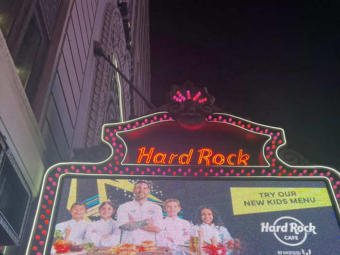 The next day, I walked over to the Hard Rock Cafe.