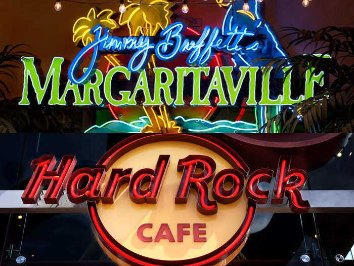 Margaritaville and the Hard Rock Cafe are two nationwide chains that are more about the vibes than the actual food.