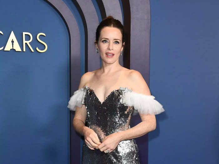 Claire Foy wore a metallic dress to the Governors Awards that would