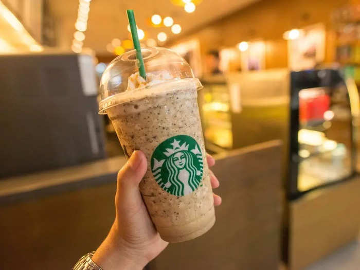 This mint chocolate-chip Frappuccino is refreshing and sweet.