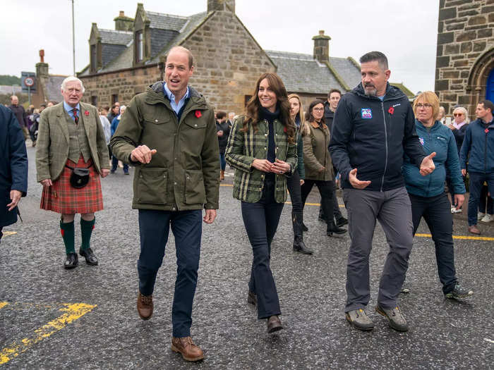 A casual jacket and jeans was a nice change of pace for Kate later the same month.