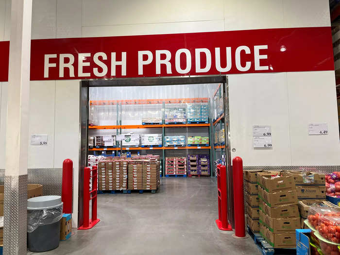 The produce was located in a walk-in refrigerated section.