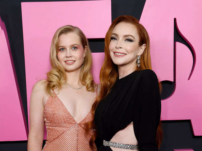 The two Cadys posed together on the red carpet.