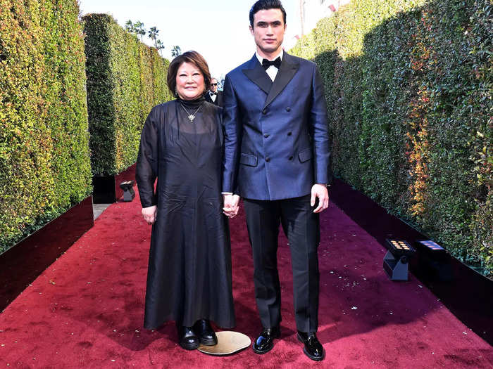 Charles Melton brought his mother to the Golden Globes.