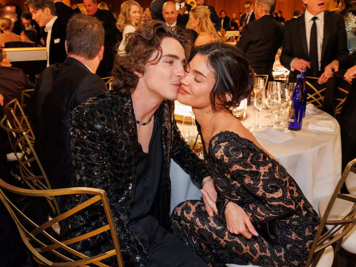 Timothée Chalamet and Kylie Jenner were canoodling throughout the event.