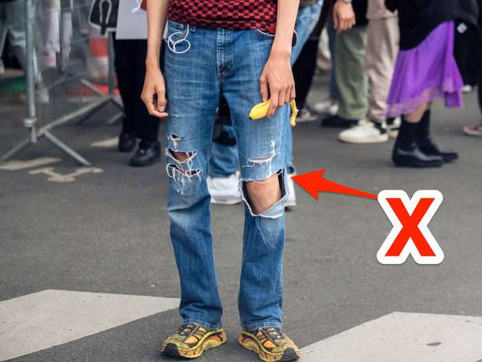 Distressed denim lacks longevity and versatility.