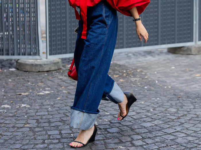 Cuffed denim is a quickly emerging trend.