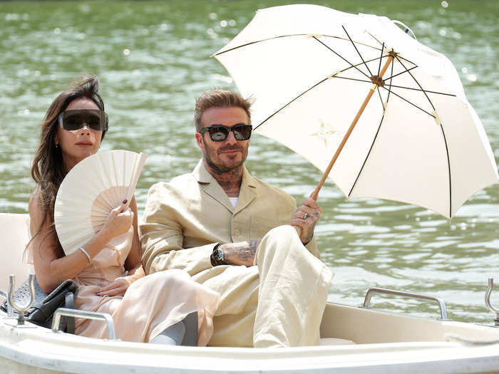 Victoria and David Beckham went to a fashion show in style.