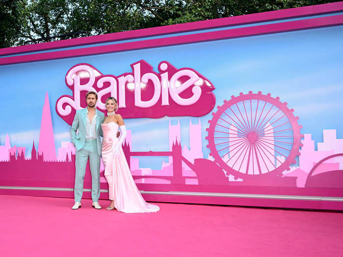 Ryan Gosling and Margot Robbie walked the pink carpet for the "Barbie" premiere.