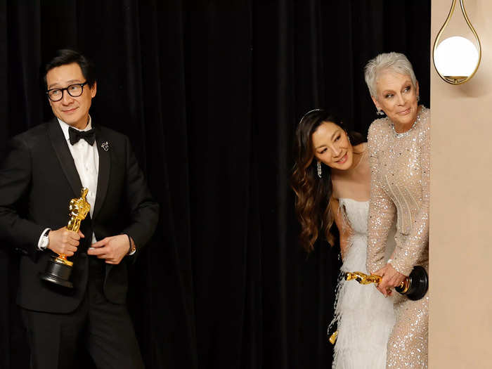 "Everything Everywhere All At Once" won big at the Oscars, with Ke Huy Quan, Michelle Yeoh, and Jamie Lee Curtis all taking home awards.