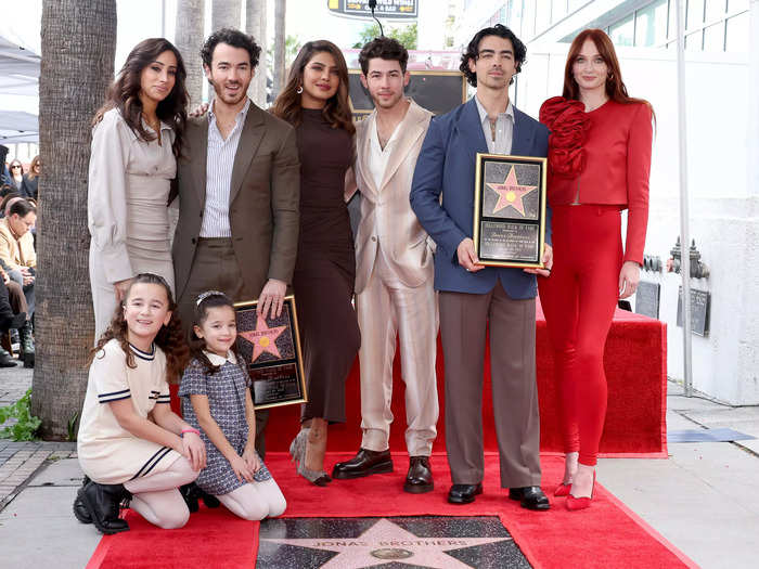 The Jonas Brothers and their families celebrated getting their star on the Hollywood Walk of Fame.