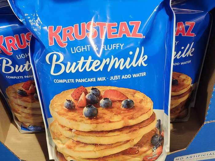 My family loves the Krusteaz buttermilk-pancake mix.