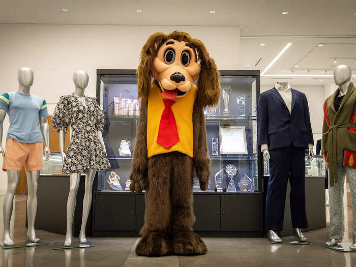 The six-foot dog mascot that is (mostly) rid of puke