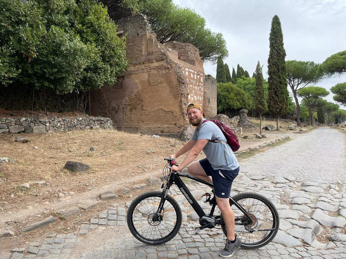 We biked the Appian Way in Rome.