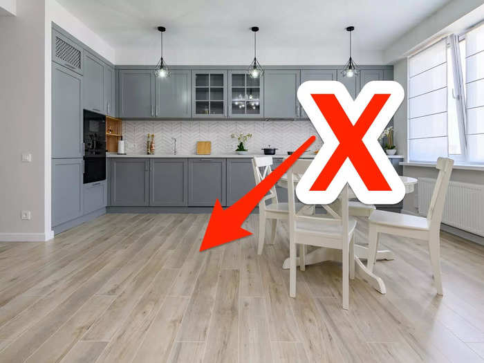 The designer avoids laminate floors in her home. 