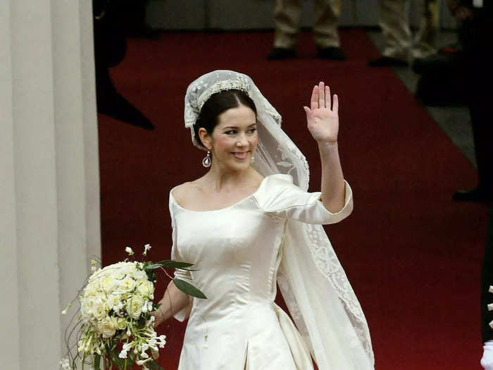 At her royal wedding in 2004, Mary