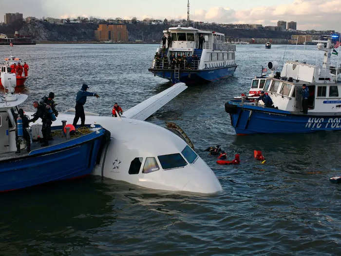 Emergency rescue was at the plane within minutes of the crash, getting to the survivors before the plane fully submerged.