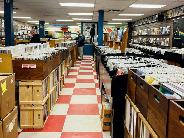 Supporting our local record store is another favorite activity. 