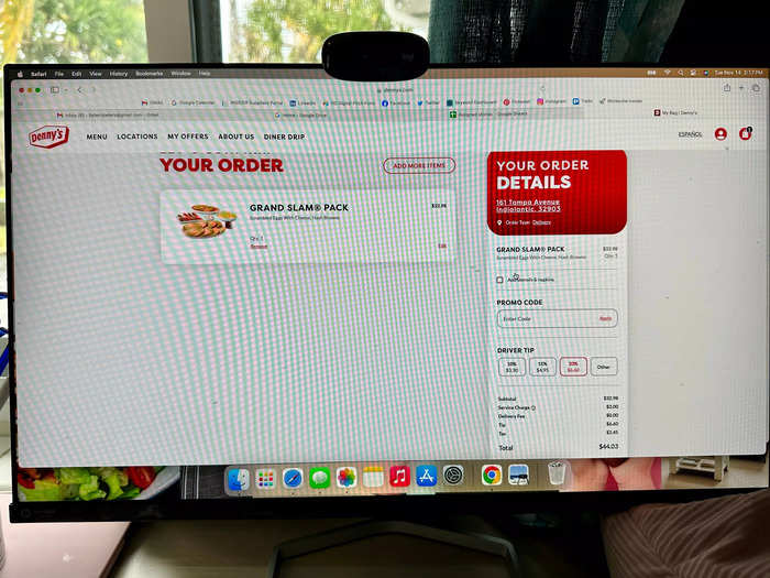 Ordering the meal was easy to do online, but I couldn