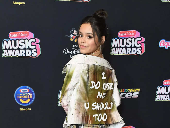 Ortega made a bold statement with her jacket at the Radio Disney Music Awards in 2018.