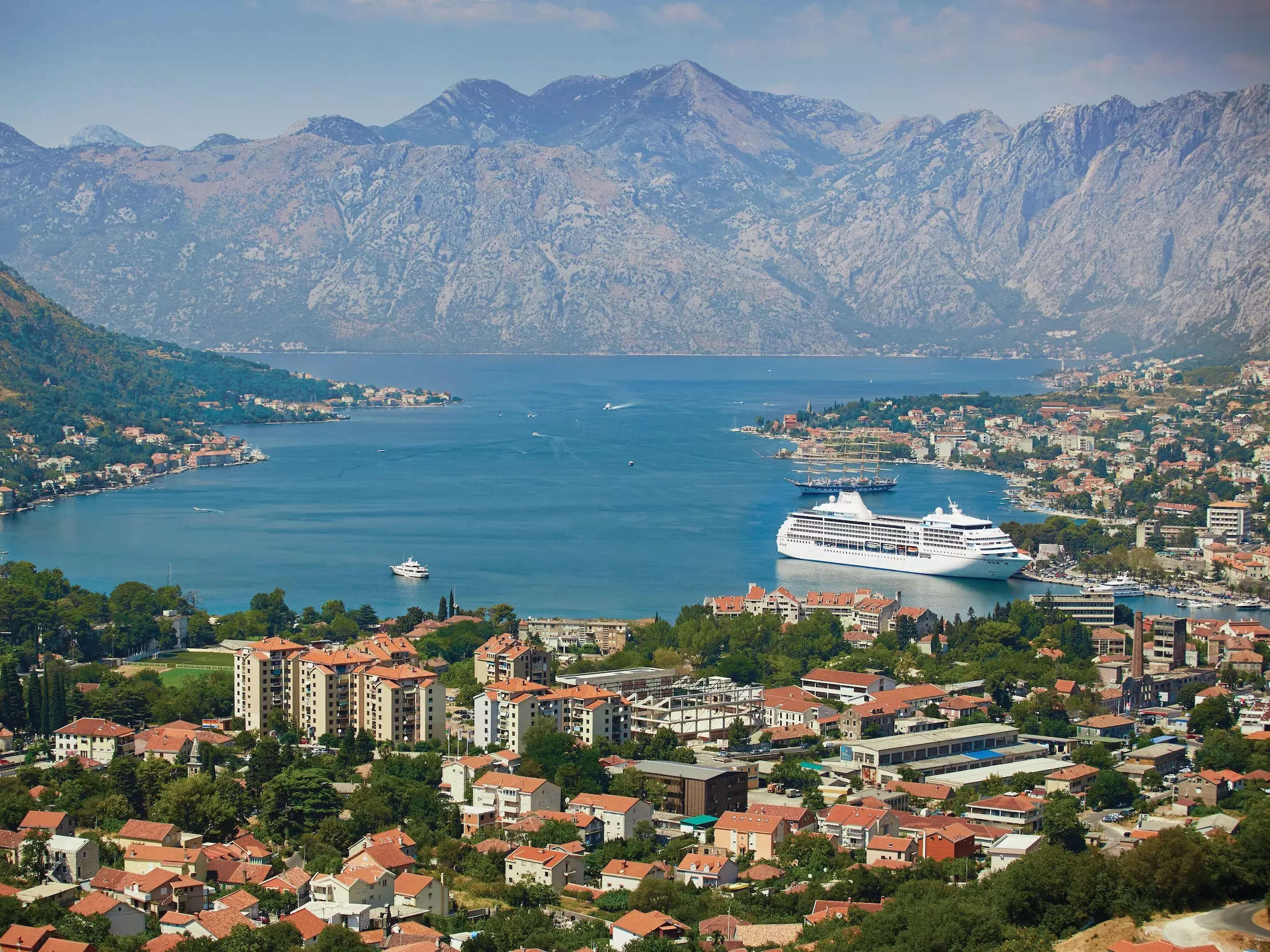 Seven Seas Mariner docked in Kotor, Montenegro