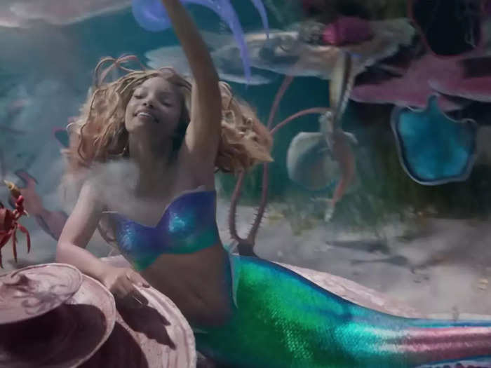 Ariel’s underwater outfits were digitally added after filming. 