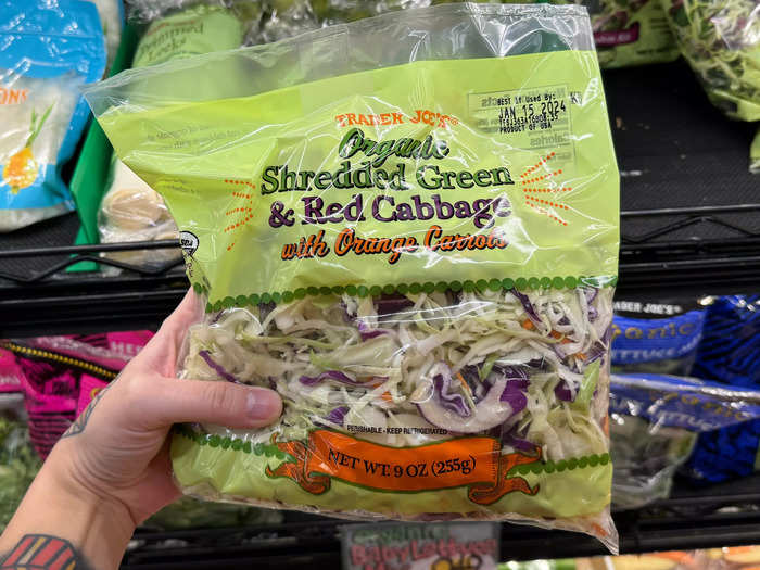 Shredded cabbage is much easier for me to work with.