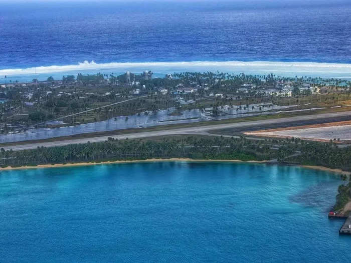 Aerial view of the damage