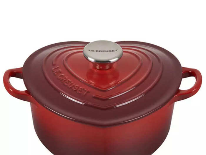 Le Creuset items are timeless, but specialty products like the heart-shaped Dutch oven encapsulate loud luxury.  