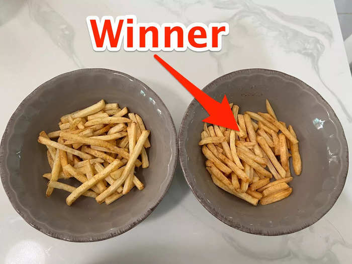 The fries were almost too similar to tell apart, but the air fryer was more convenient.