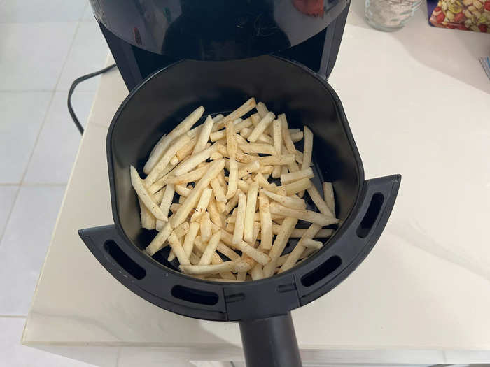 I set my air fryer for six minutes for the first round of cooking.