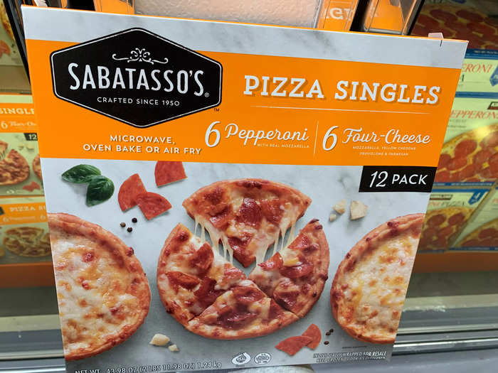 Sabatasso’s pizza singles are nice to have around.